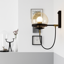 Applique murale LED métal et boule en verre