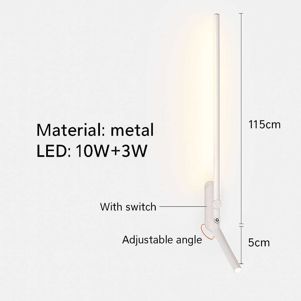 applique murale led minimaliste avec interrupteur angle réglable 3000k - vue 9 sur 18