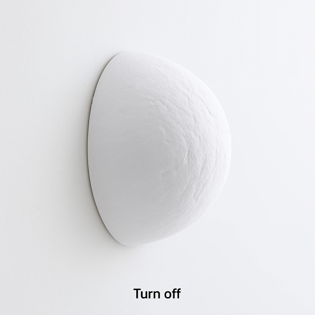 applique murale led moderne demi-cercle décor artistique impression 3d lunaire - vue 7 sur 7
