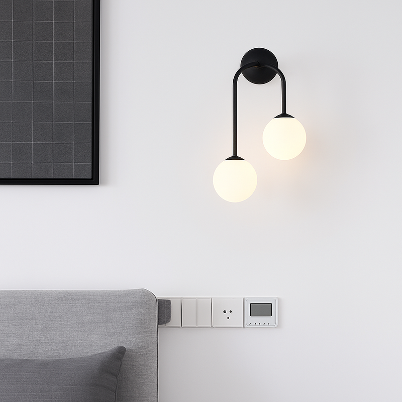 Applique murale LED moderne en verre laiteux