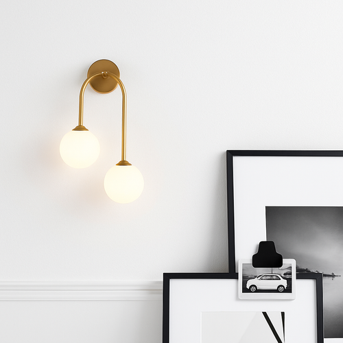 Moderne LED-Wandleuchte aus Opalglas - vue 4 sur 10