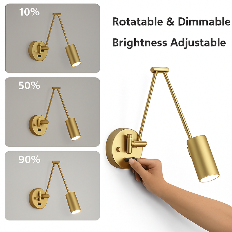applique murale led moderne à intensité variable télescopique pliable pour étude