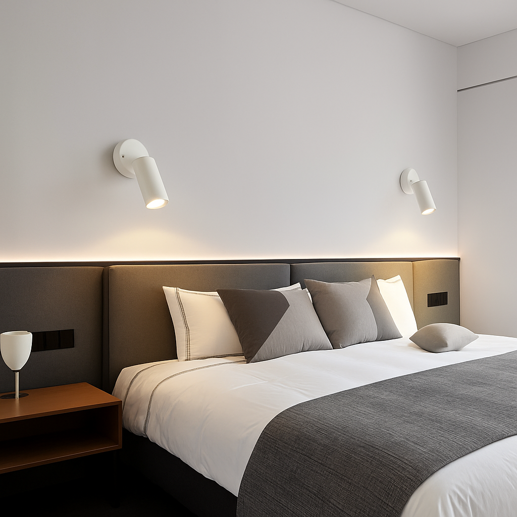 applique murale led nordique double tête rotative pour lecture et étude - vue 3 sur 10