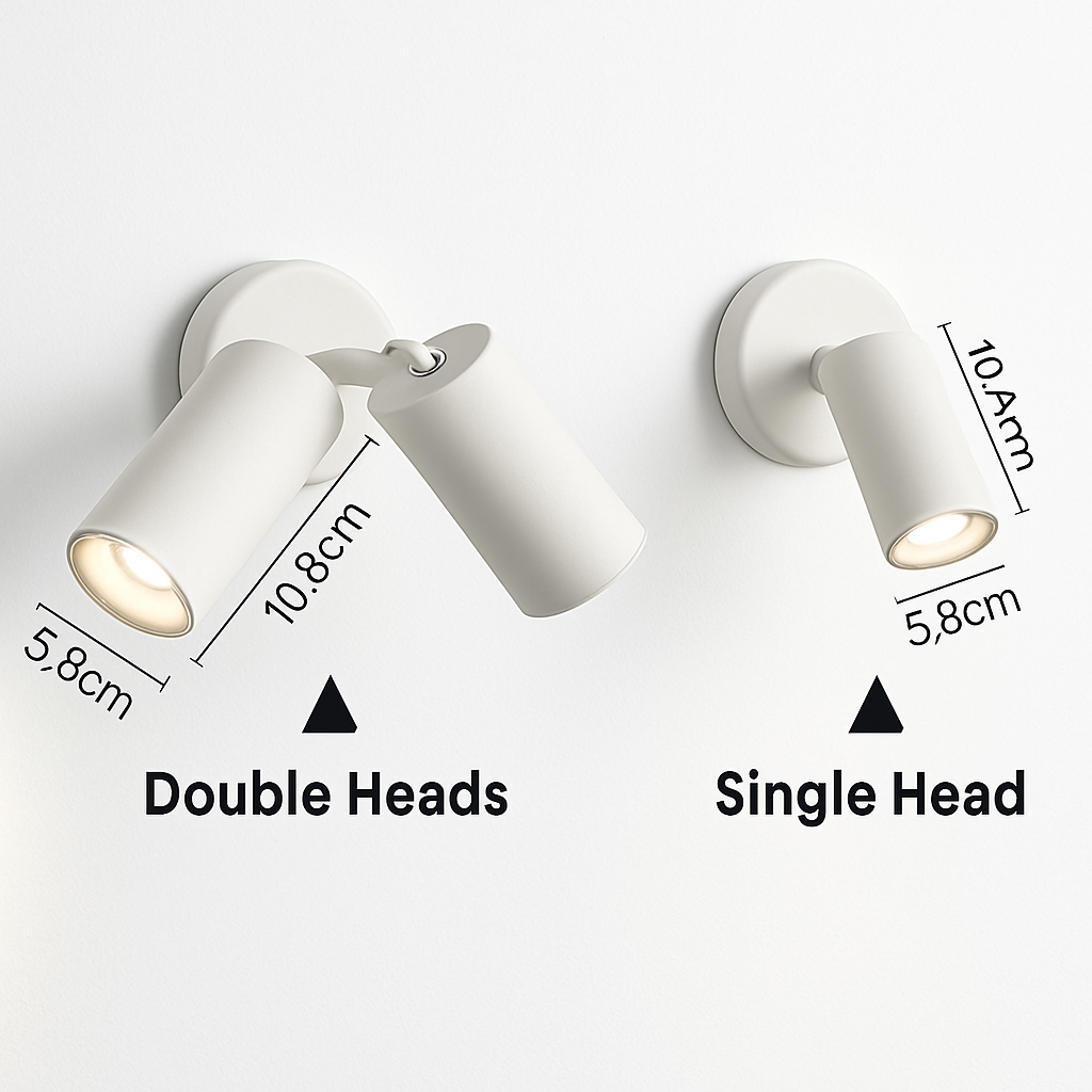applique murale led nordique double tête rotative pour lecture et étude - vue 4 sur 10