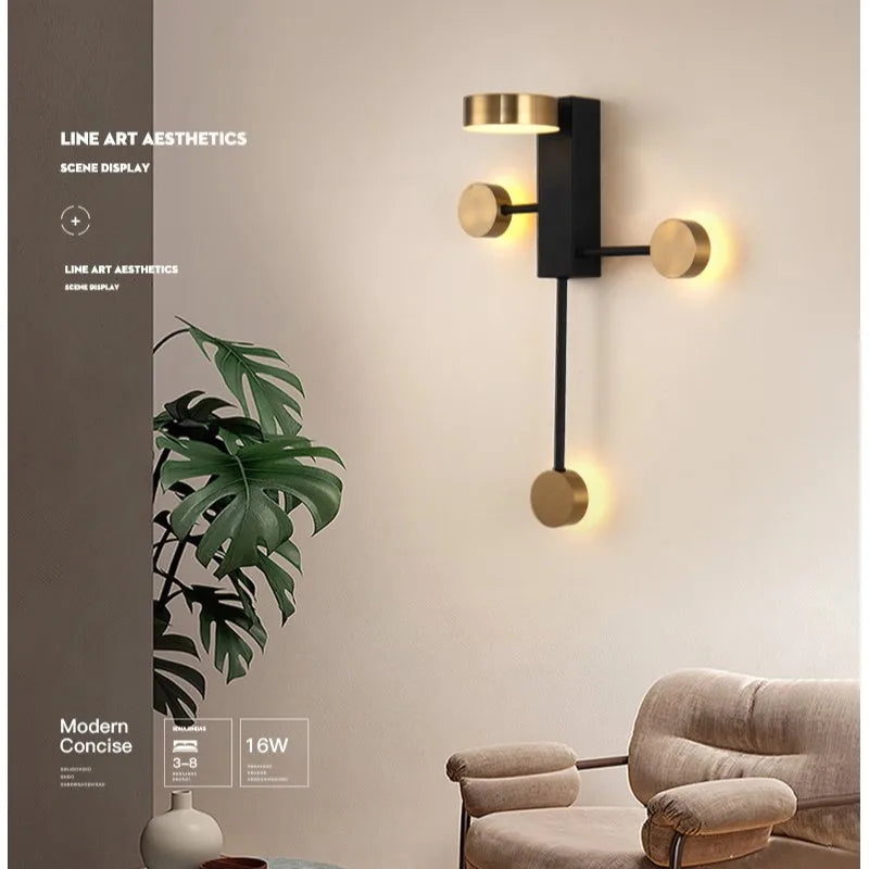 applique murale led nordique rotative minimaliste et moderne