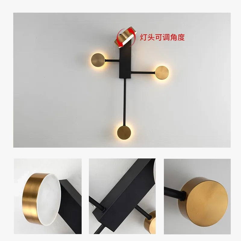 applique murale led nordique rotative minimaliste et moderne