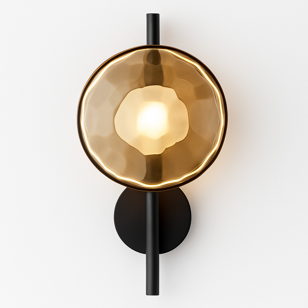 Applique murale Led ronde en verre coloré au Design post-moderne - vue 2 sur 12