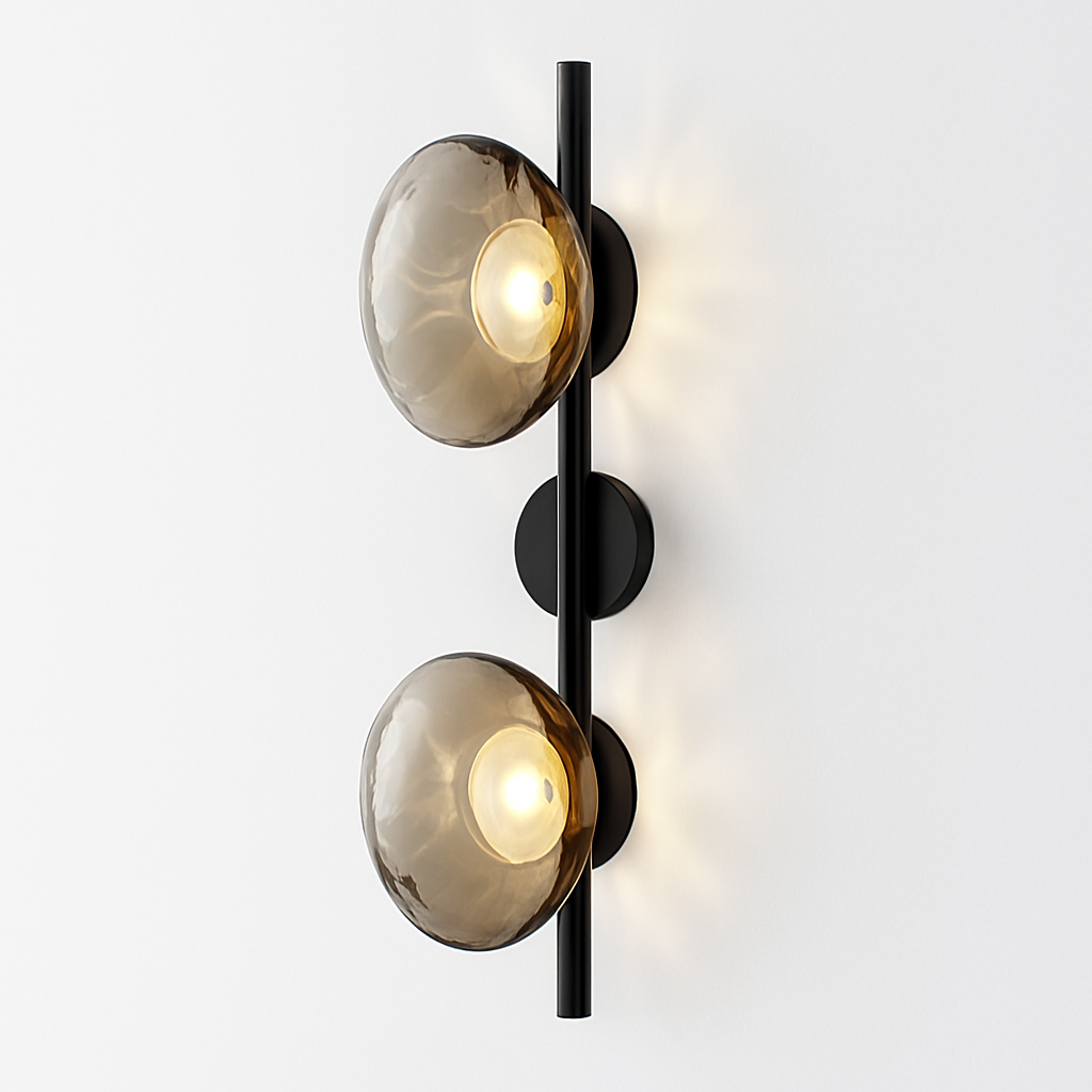 Applique murale Led ronde en verre coloré au Design post-moderne - vue 8 sur 12