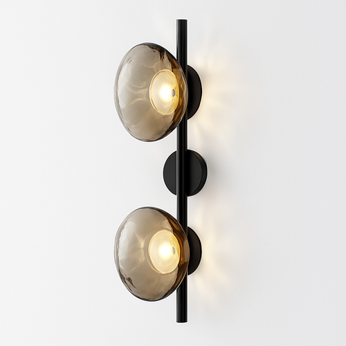 Applique murale Led ronde en verre coloré au Design post-moderne