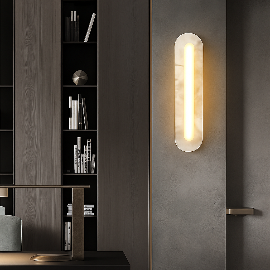 applique murale luxe en cuivre et marbre moderne - vue 5 sur 9