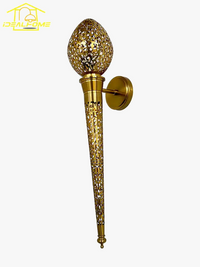 applique murale marocaine sculptée torche exotique à led pour intérieur