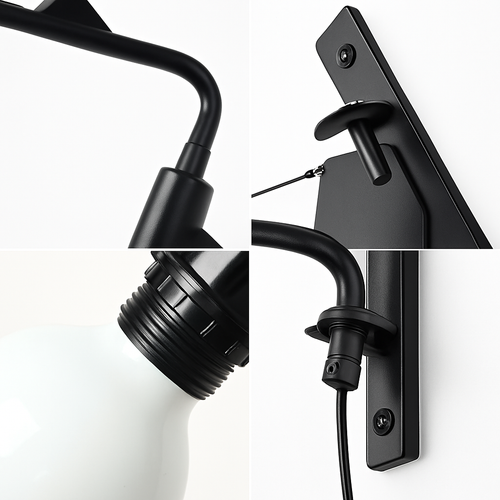 Minimalistische drehbare Wandleuchte mit langem Arm und Schalter - vue 7 sur 7