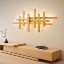 Moderne Wandleuchte aus Holz mit dekorativer LED-Beleuchtung