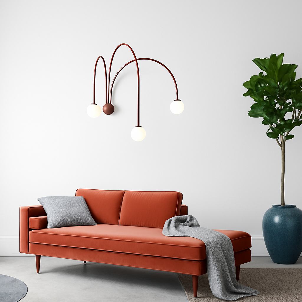 Applique murale moderne LED avec 3 arcs Solyne - vue 5 sur 9