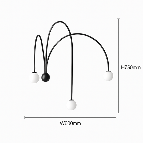 Applique murale moderne LED avec 3 arcs Solyne - vue 10 sur 9