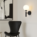 Applique murale moderne LED avec boule en verre et support cylindrique Sconce