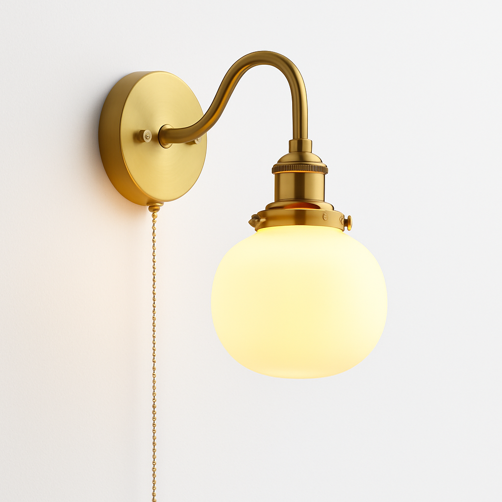 Moderne LED-Wandleuchte mit Zugschalter und Kette - vue 12 sur 23