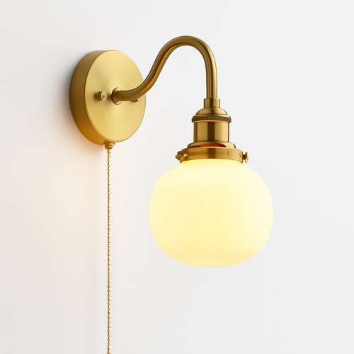 Moderne LED-Wandleuchte mit Zugschalter und Kette - vue 13 sur 23