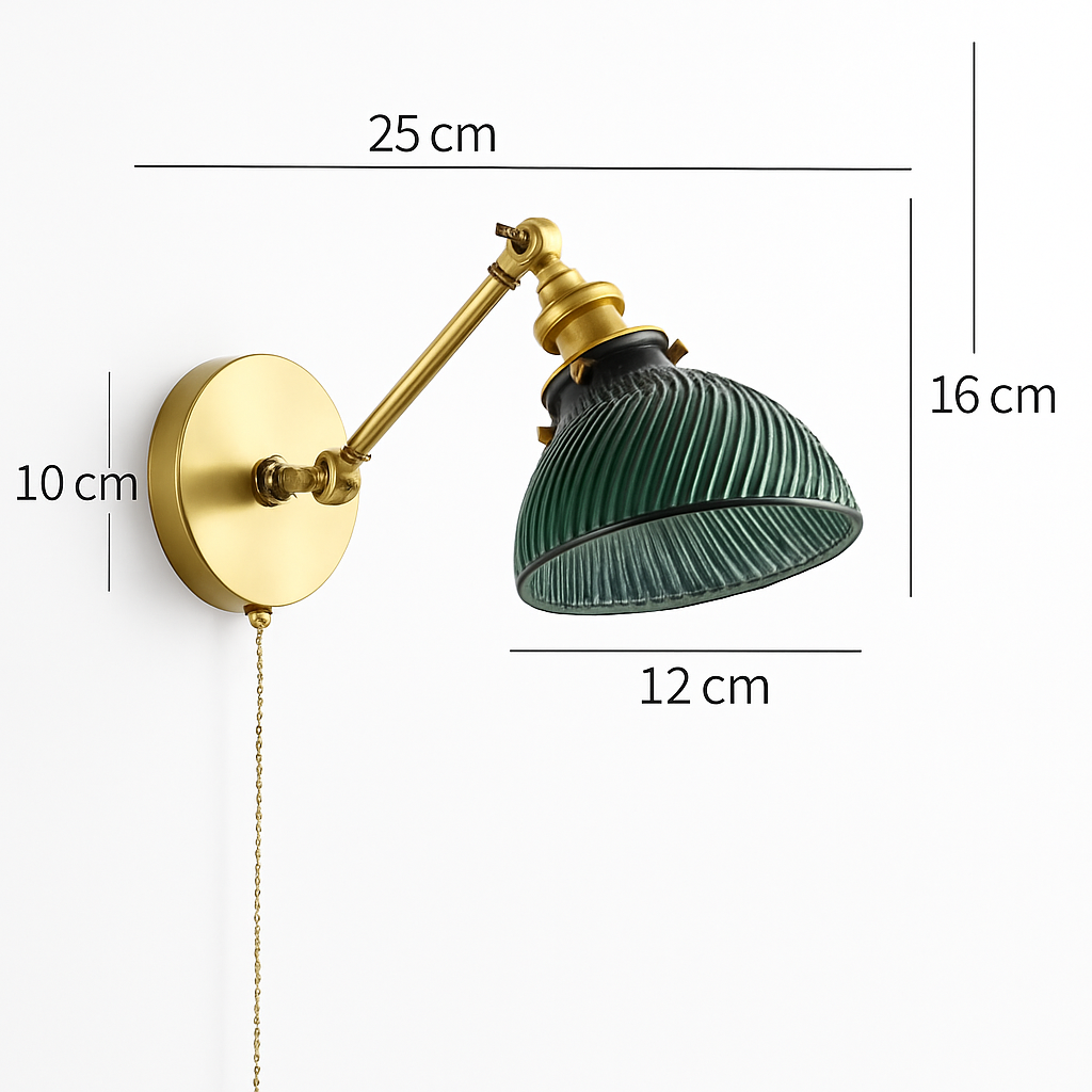 Moderne LED-Wandleuchte mit Zugschalter und Kette - vue 14 sur 23