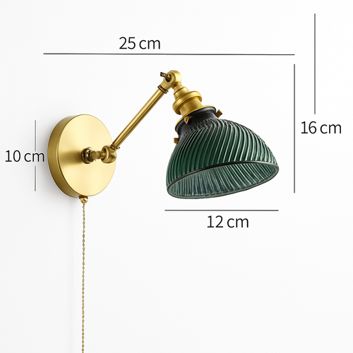 Moderne LED-Wandleuchte mit Zugschalter und Kette - vue 15 sur 23
