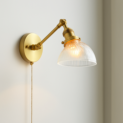 Moderne LED-Wandleuchte mit Zugschalter und Kette - vue 16 sur 23