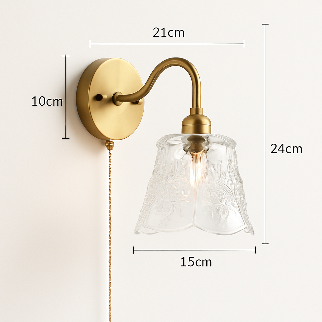Moderne LED-Wandleuchte mit Zugschalter und Kette - vue 16 sur 23