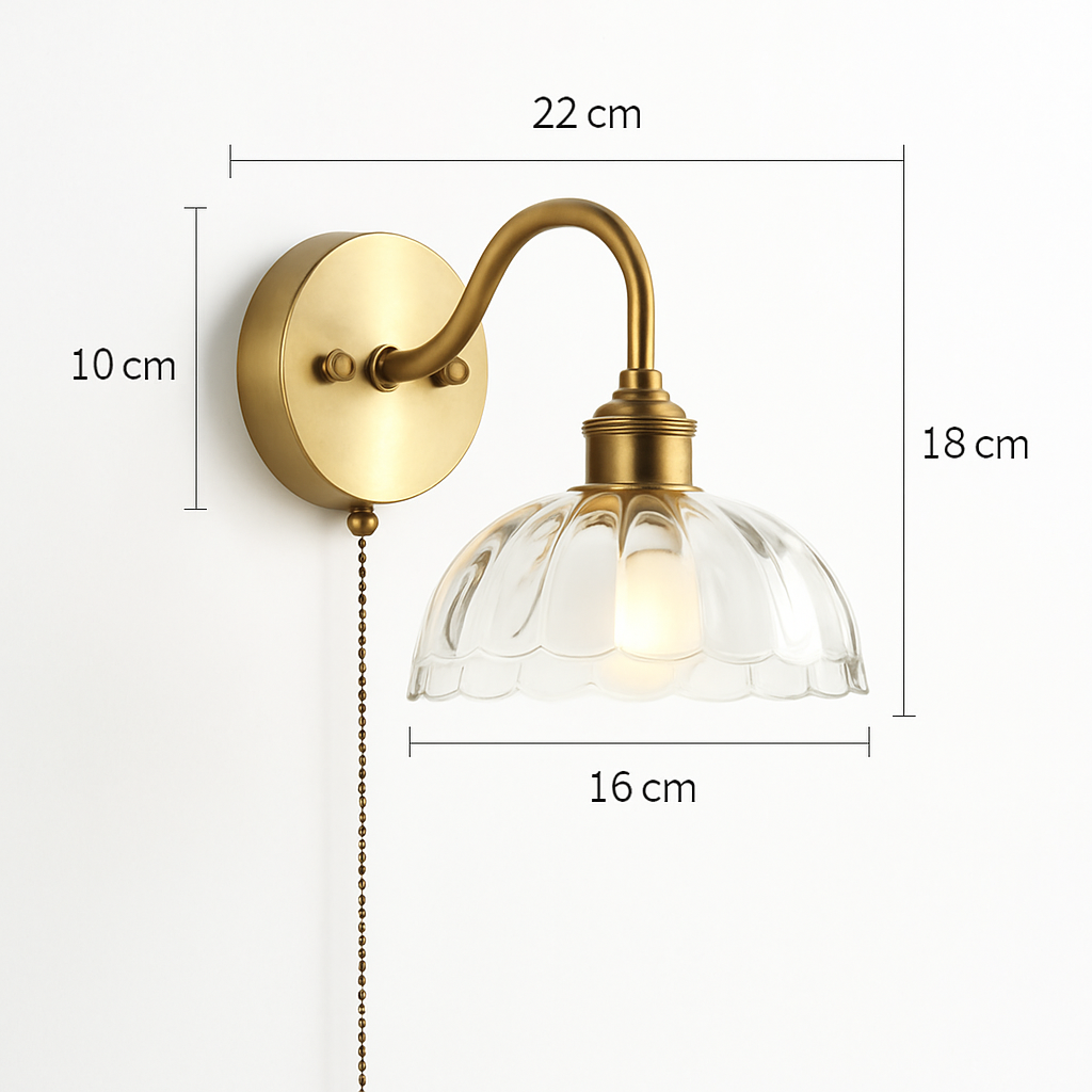 Moderne LED-Wandleuchte mit Zugschalter und Kette - vue 18 sur 23