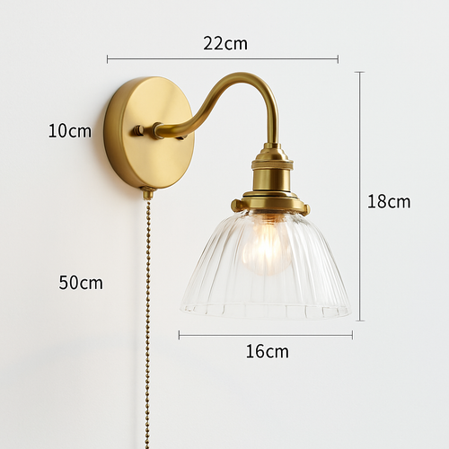 Moderne LED-Wandleuchte mit Zugschalter und Kette - vue 20 sur 23