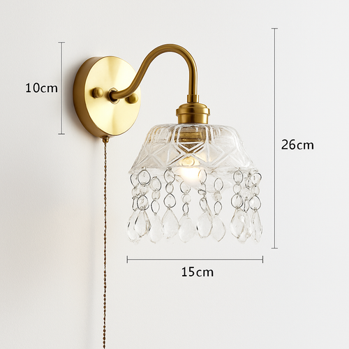 Moderne LED-Wandleuchte mit Zugschalter und Kette - vue 21 sur 23
