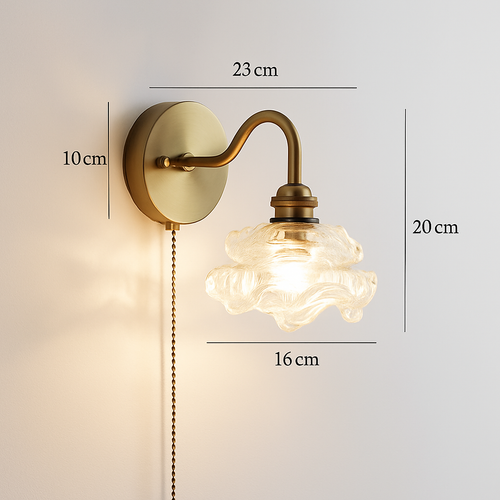 Moderne LED-Wandleuchte mit Zugschalter und Kette - vue 23 sur 23