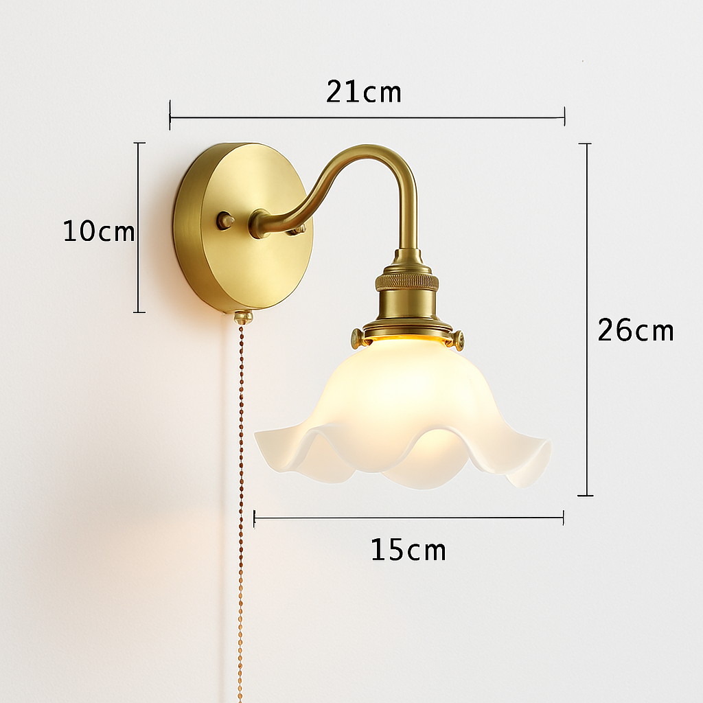 Moderne LED-Wandleuchte mit Zugschalter und Kette - vue 23 sur 23