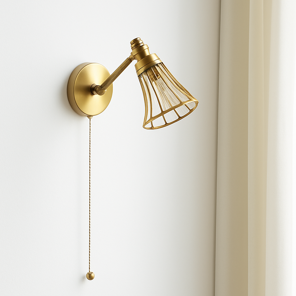 Moderne LED-Wandleuchte mit Zugschalter und Kette - vue 4 sur 23