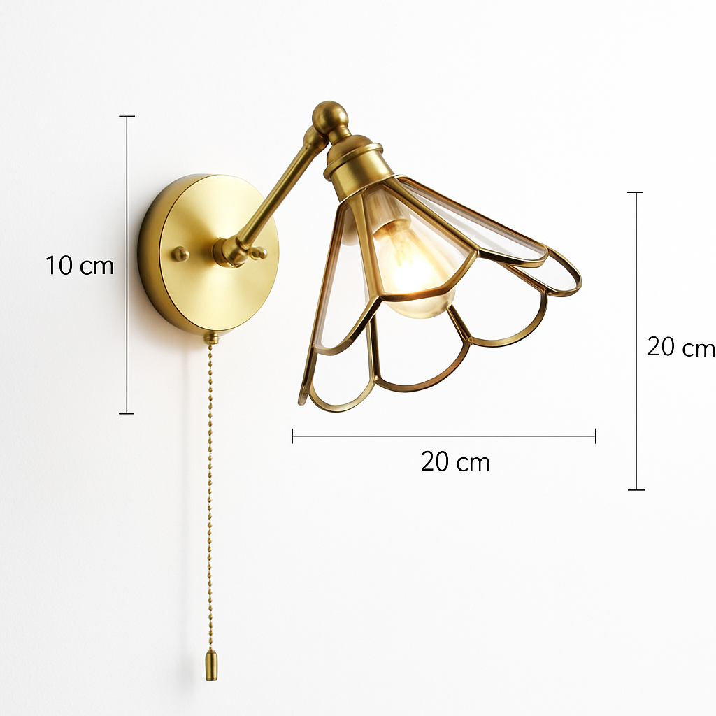 Moderne LED-Wandleuchte mit Zugschalter und Kette - vue 7 sur 23