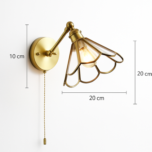 Moderne LED-Wandleuchte mit Zugschalter und Kette - vue 8 sur 23