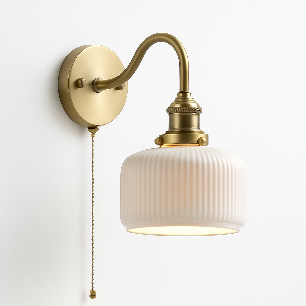 Moderne LED-Wandleuchte mit Zugschalter und Kette - vue 10 sur 23