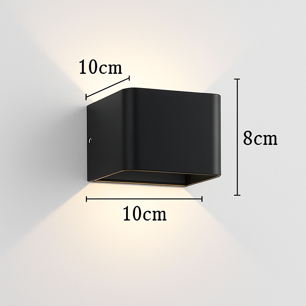 Applique murale moderne LED avec cube métal coloré - vue 5 sur 4