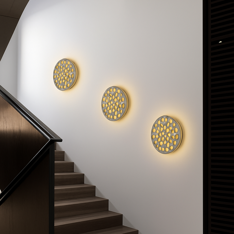 Applique murale moderne LED circulaire style carrelage Ezra