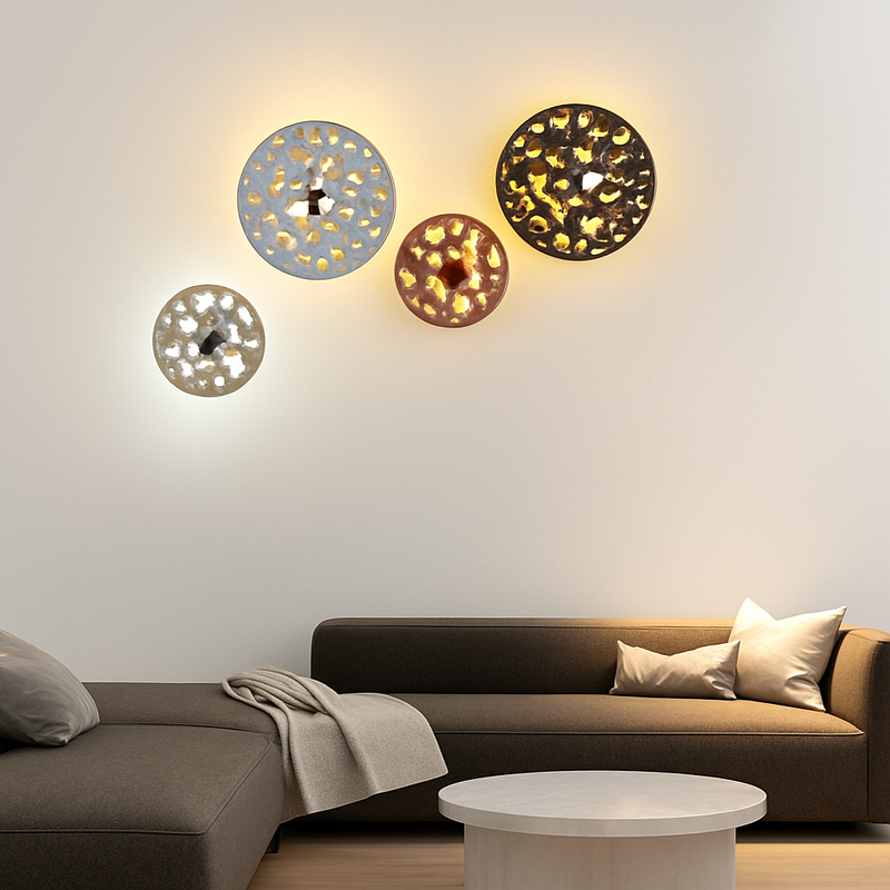 Applique murale moderne LED circulaire style carrelage Ezra