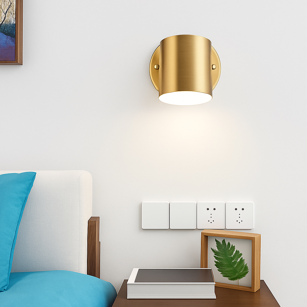 Applique murale moderne LED style spotlight doré Liudmila - vue 5 sur 8