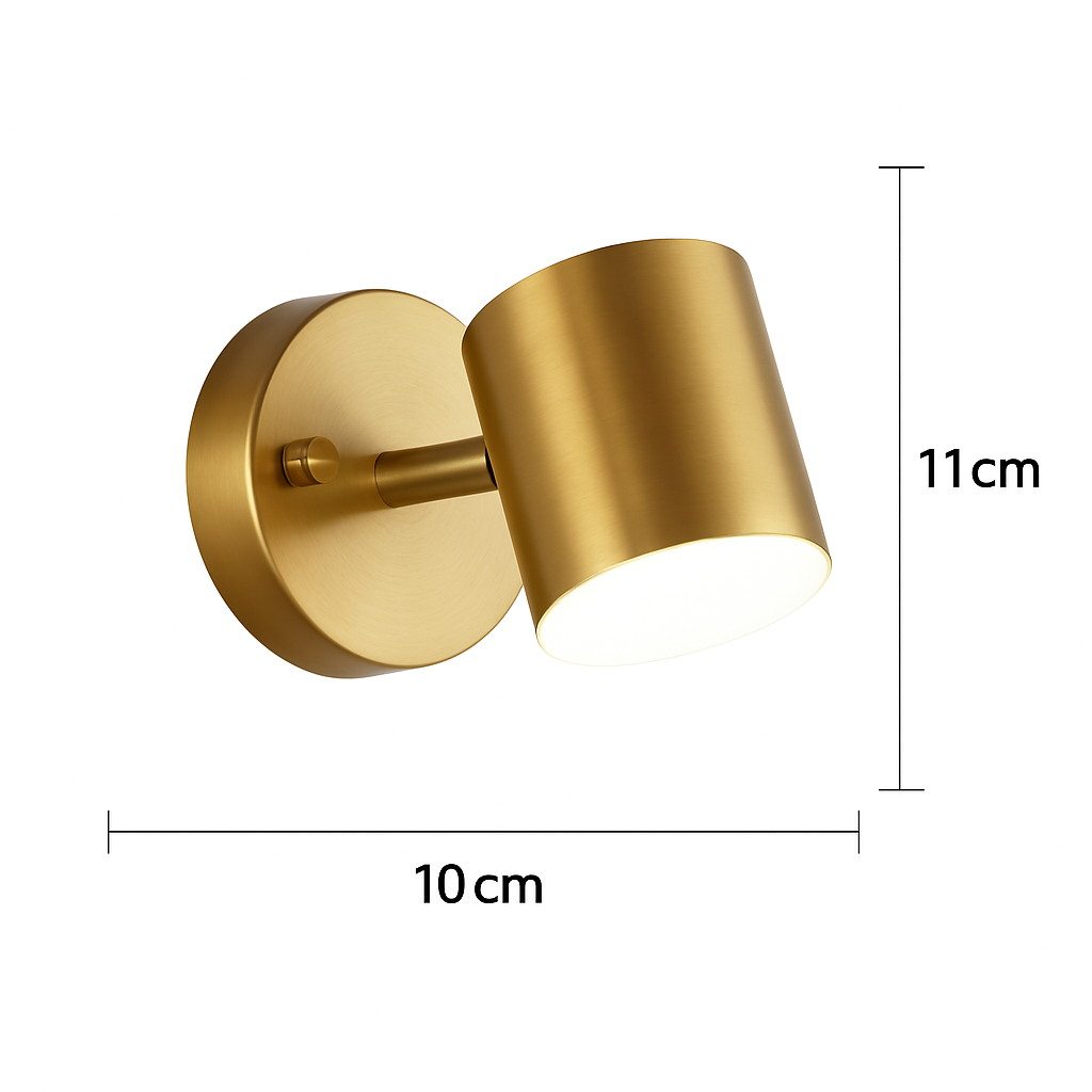Applique murale moderne LED style spotlight doré Liudmila