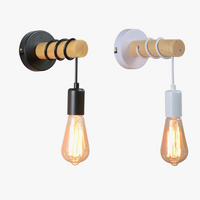 applique murale moderne loft nordique en fer et bois luminaria