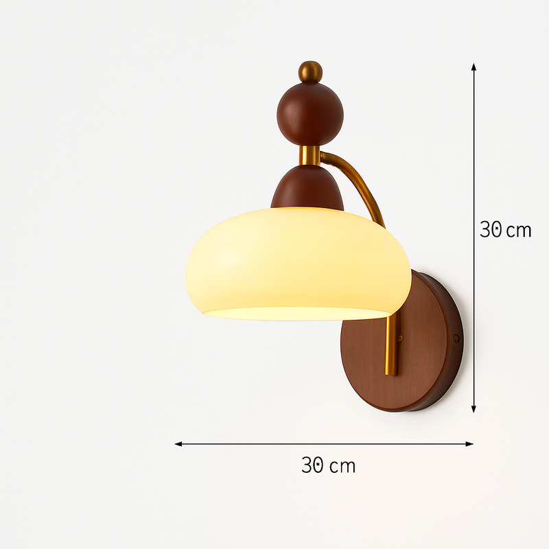 applique murale néoclassique en bois avec verre japonais anti lumière bleue