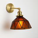 applique murale nordique en verre et laiton avec miroir à led