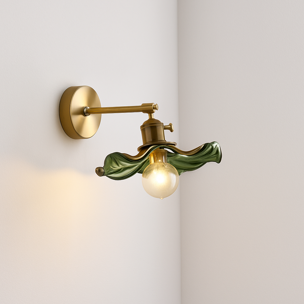 applique murale nordique en verre et laiton avec miroir à led - vue 14 sur 23