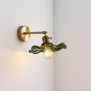 applique murale nordique en verre et laiton avec miroir à led