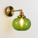 applique murale nordique en verre et laiton avec miroir à led