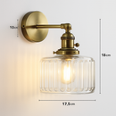 applique murale nordique en verre et laiton avec miroir à led
