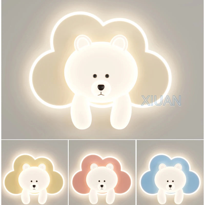 Applique murale ourson nuage décoratif pour chambre enfant