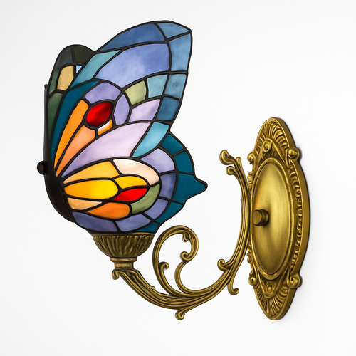 Dekorative Schmetterling-Wandleuchte aus Glas im mediterranen Boho-Stil - vue 2 sur 19