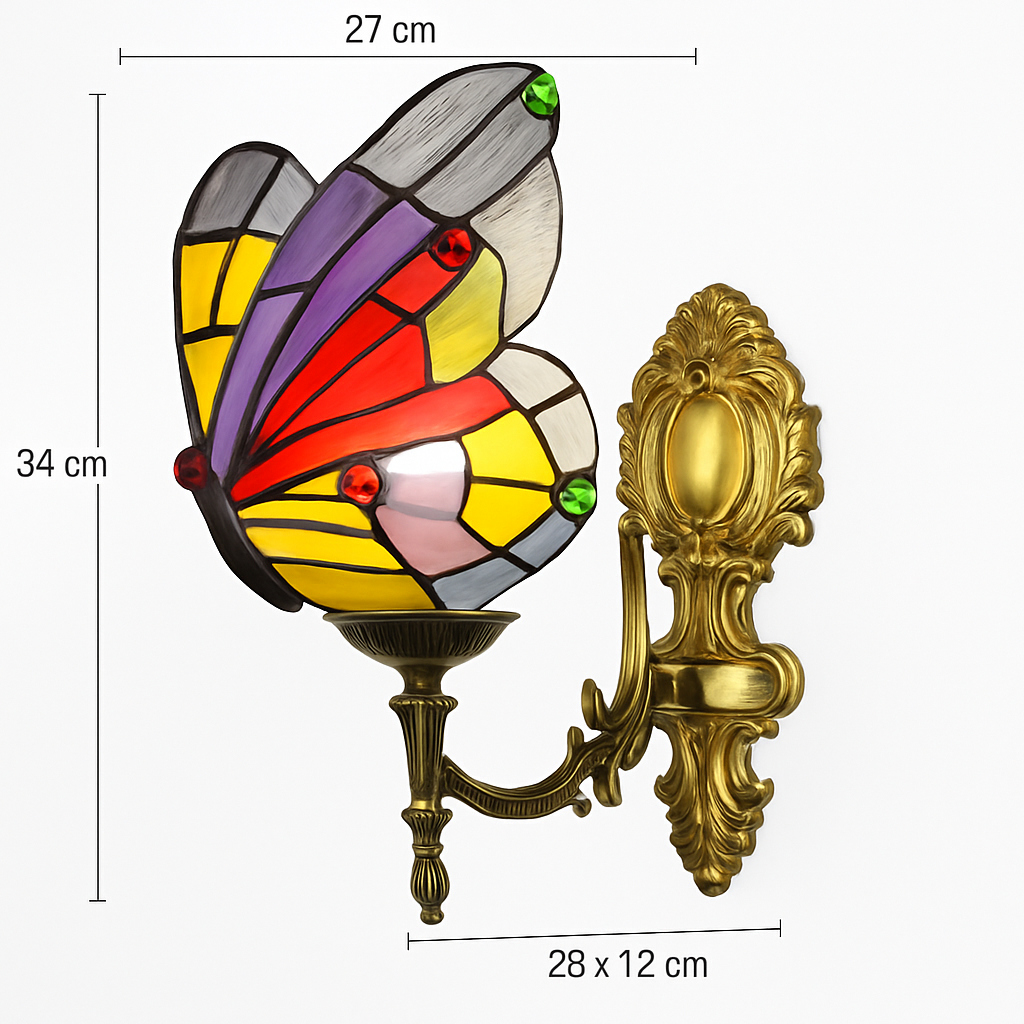 Dekorative Schmetterling-Wandleuchte aus Glas im mediterranen Boho-Stil - vue 14 sur 19